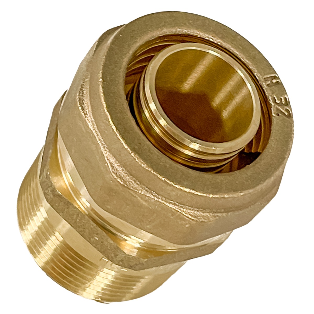 Heatpex Delta 32mm pipe to 1.1/4  thread brass coupling